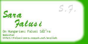 sara falusi business card